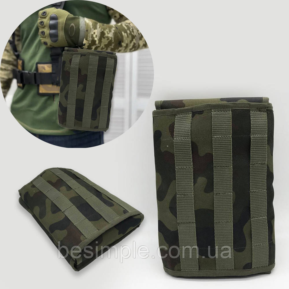 Тактична військова аптечка на системі Molle (24х18х7см) Камуфляж / Армійська аптечка для ЗСУ, фото 1