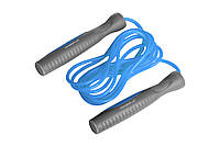 Скакалка тренировочная спортивная для фитнеса PowerPlay 4204 Classic Jump Rope Голубая (2,7m.) GL-55