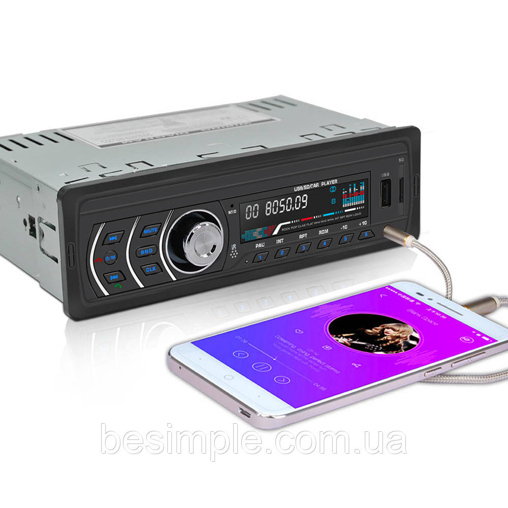 Автомагнитола 1din с пультом и Bluetooth, AUX, USB, SD, FM, 1581BT / Магнитола в автомобиль с RGB подсветкой - фото 2 - id-p1938531506