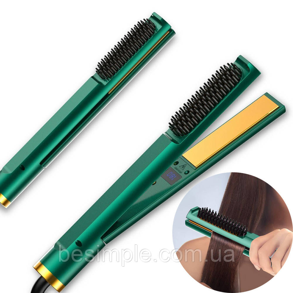 Керамічна праска випрямляч 3в1 для укладання волосся Hair Straightener, Зелений/Мультистайлер