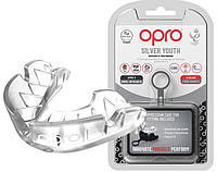 Капа для бокса защитная боксерская защита для единоборств OPRO Silver детская Clear VE-33