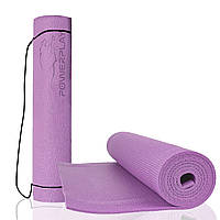 Коврик тренировочный для йоги и фитнеса PowerPlay 4010 PVC Yoga Mat Розовый (173x61x0.6) DM-11