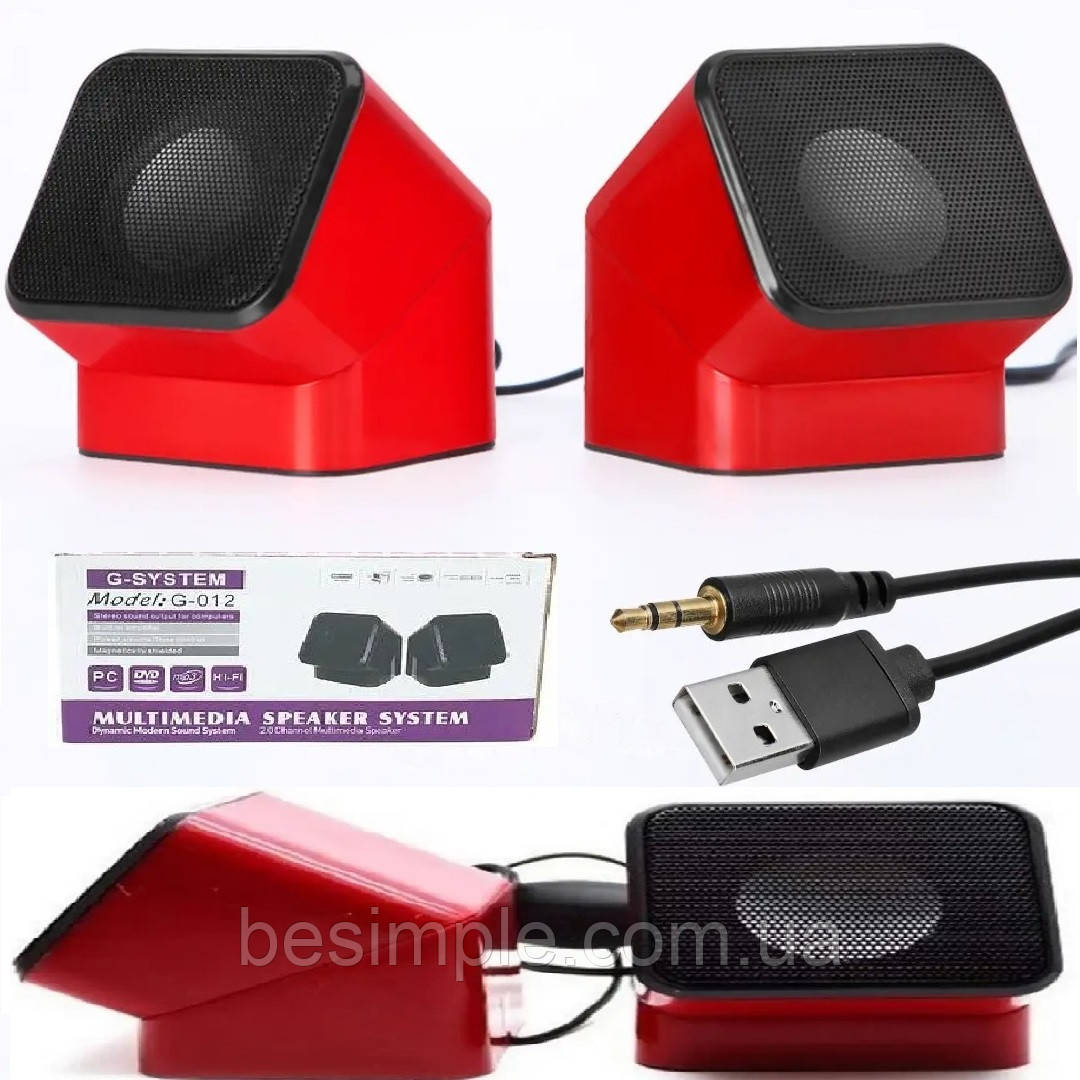 Колонки для комп'ютера та ноутбука, живлення від USB, G012/S615 / Дротові колонки для ПК, фото 1