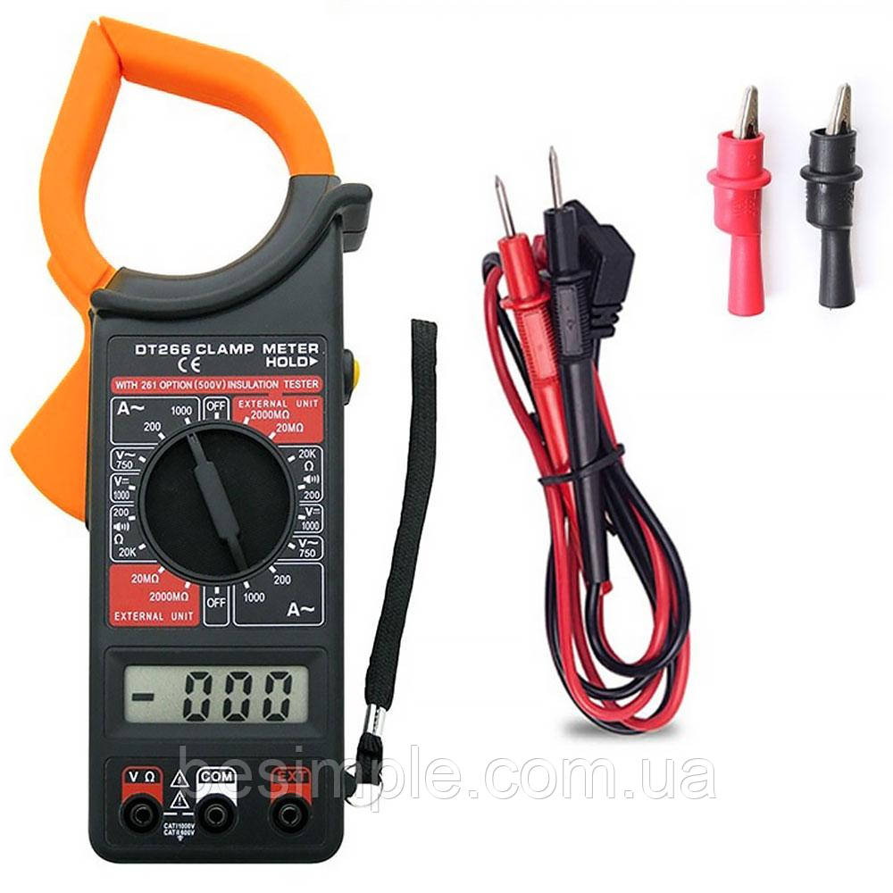 Мультиметр токові кліщі DT 266FT + Термопара / Цифровий мультиметр тестер / Токовимірні кліщі, фото 1