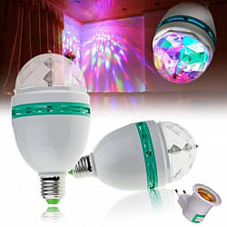 Диско лампа RD-5003 + Перехідник / Лампа різнокольорова / Світлодіодна лампа / Диско-куля