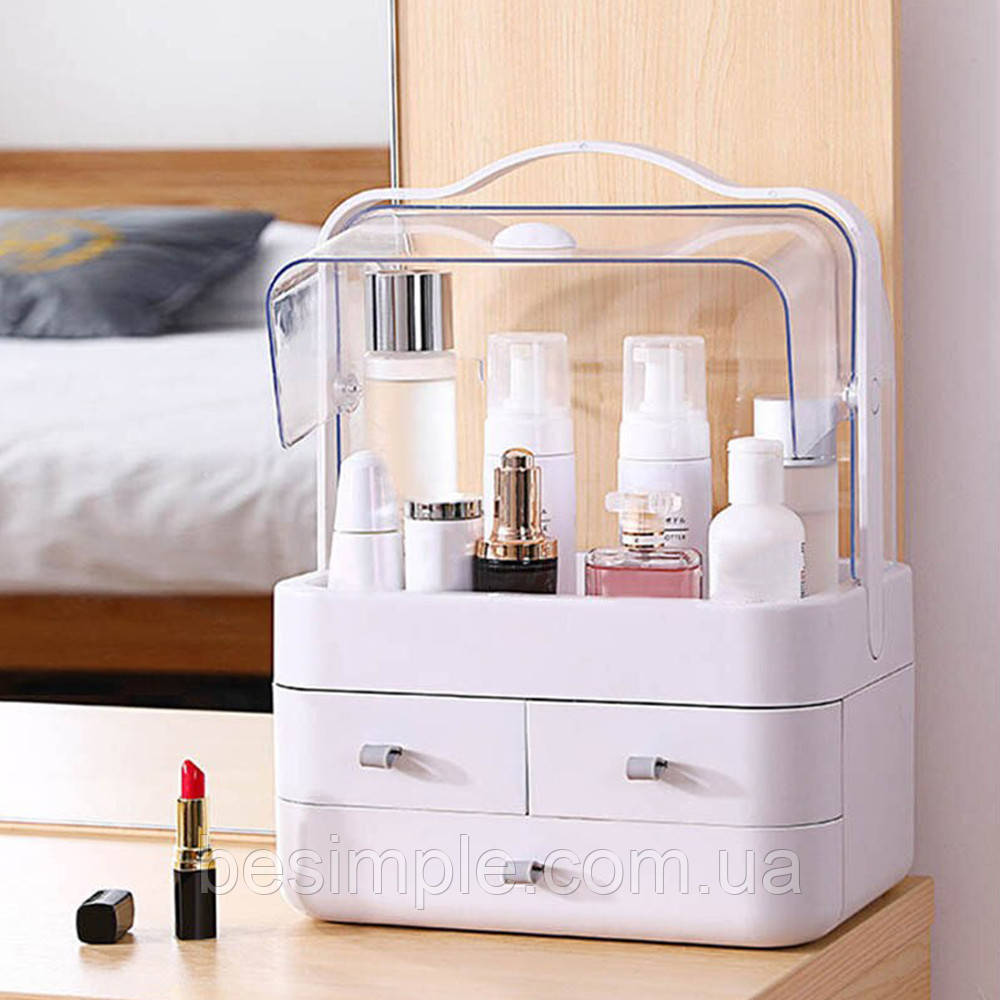 Настільний органайзер для косметики YM206-2, Білий / Косметичний бокс / Мейкап органайзер для косметики, фото 1