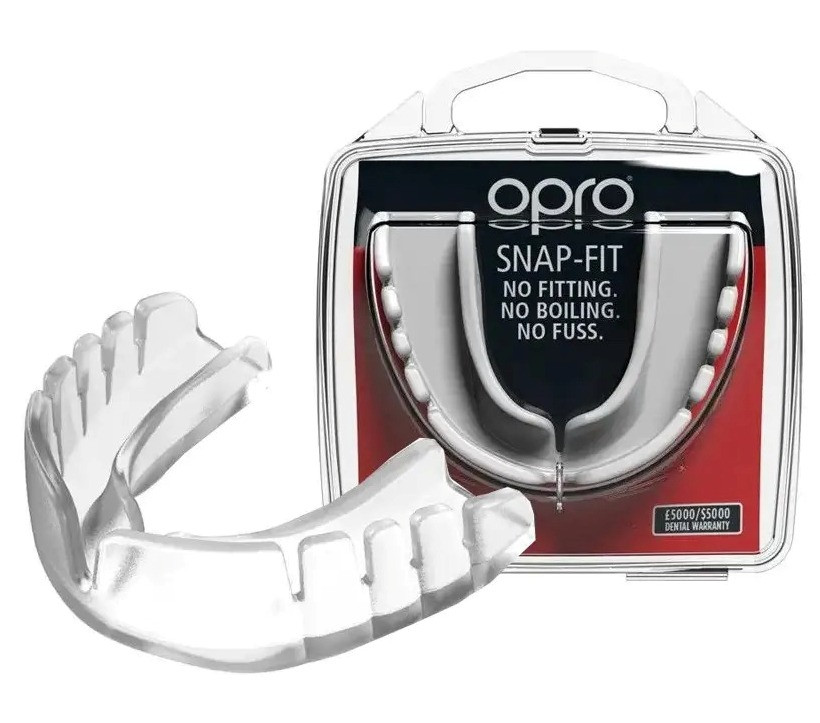 Капа для боксу захисна боксерський захист для єдиноборств OPRO Snap-Fit доросла  Clear  KU-22