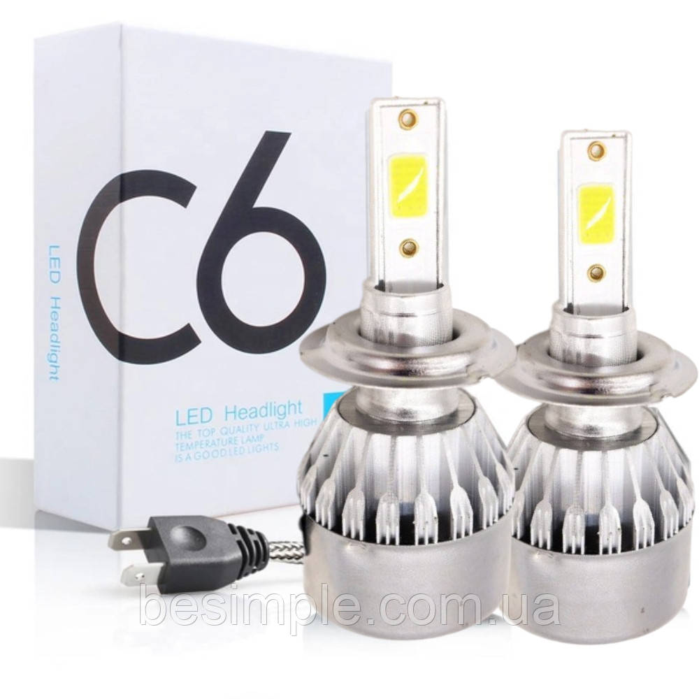 LED лампа H7 C6, 2 шт, 60W / Автомобільні світлодіодні лампи / Лед лампи в авто