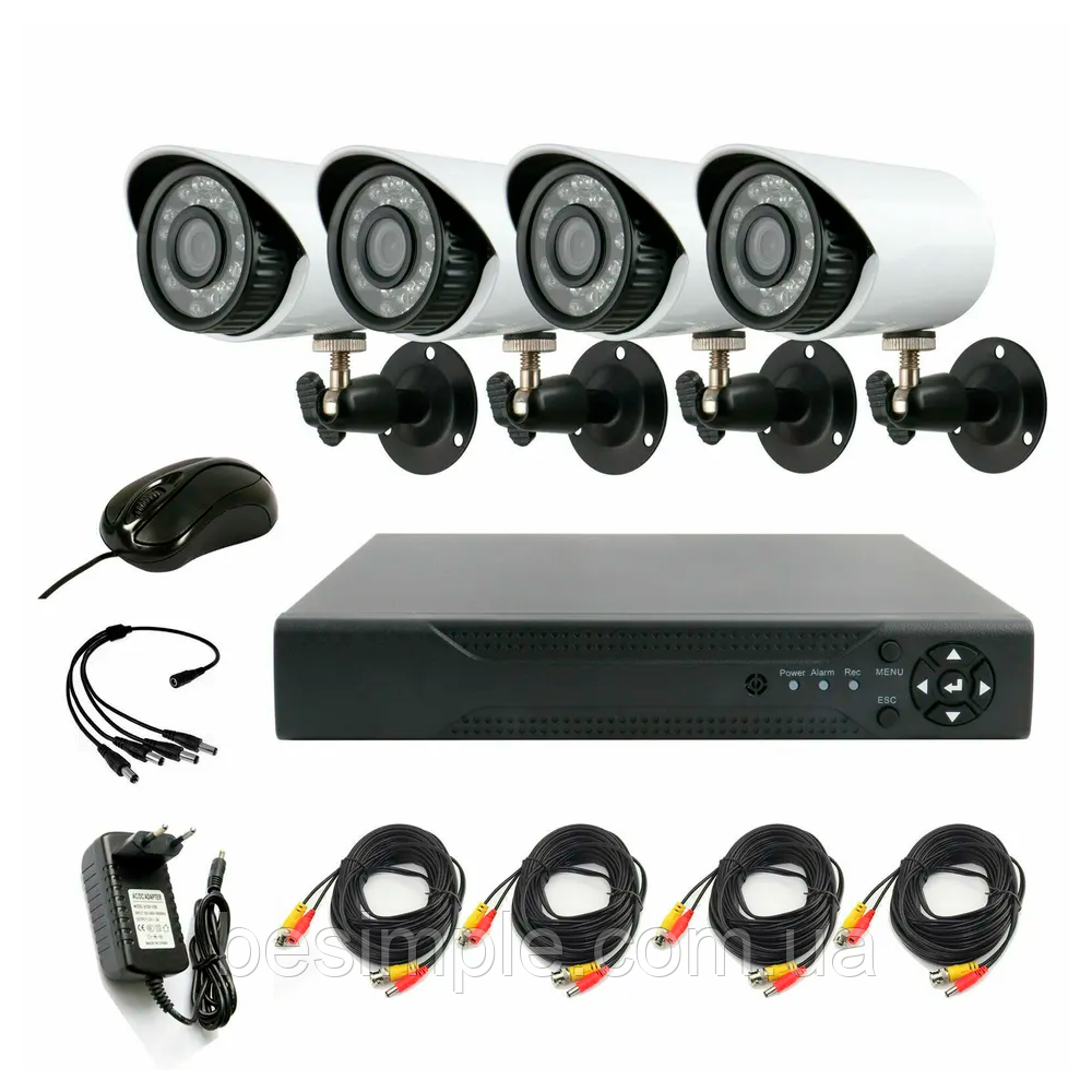 Комплект відеоспостереження DVR KIT 520, на 4 камери 4Мп / Універсальна система відеоспостереження