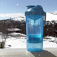Бутылка шейкер спортивная универсальная для спортзала SmartShake Original2GO 600ml Neon Blue (Original) VE-33