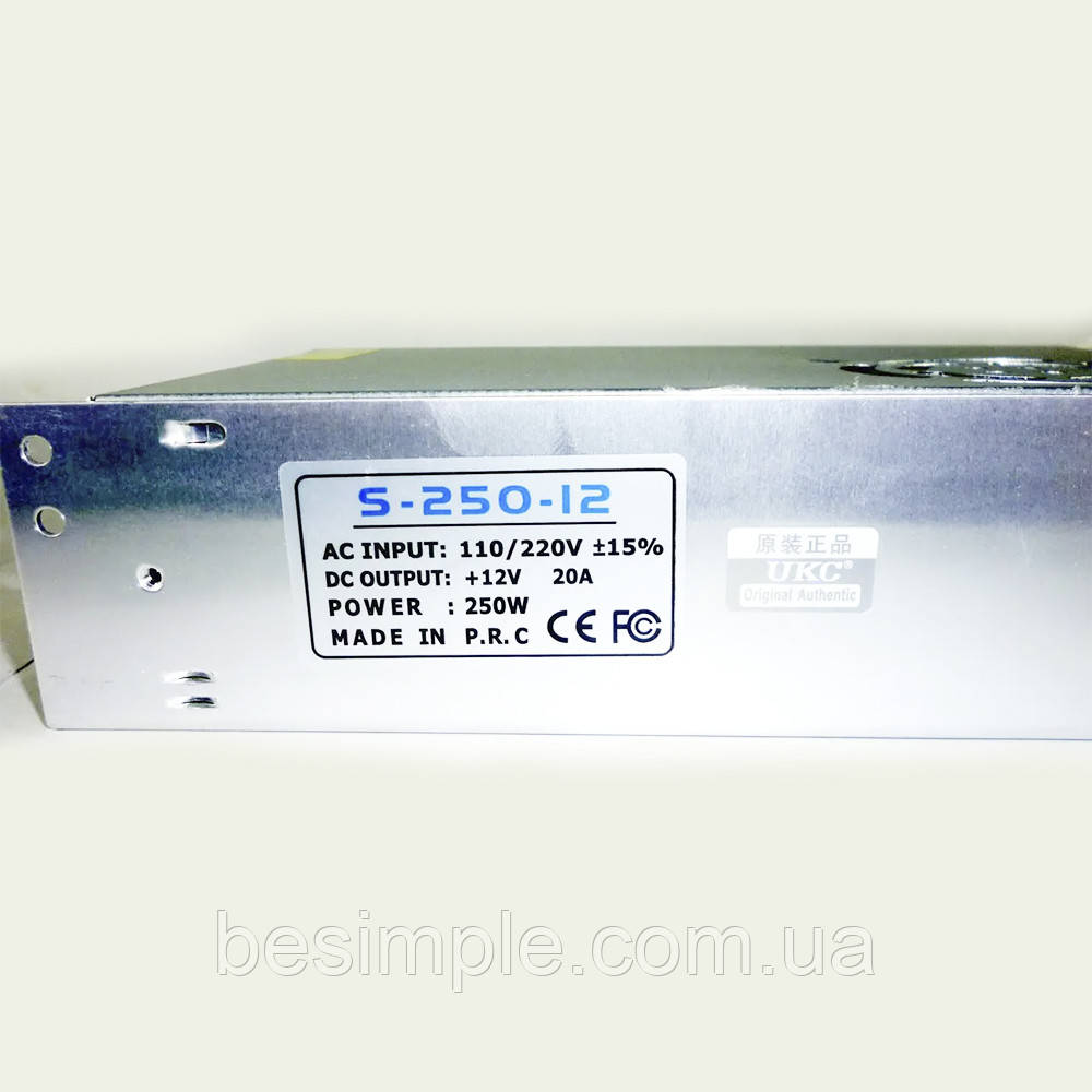 Импульсный блок питания 12V, 20A, 250W, METAL / Сетевое зарядное устройство для усилителя / Трансформатор - фото 9 - id-p1938514977