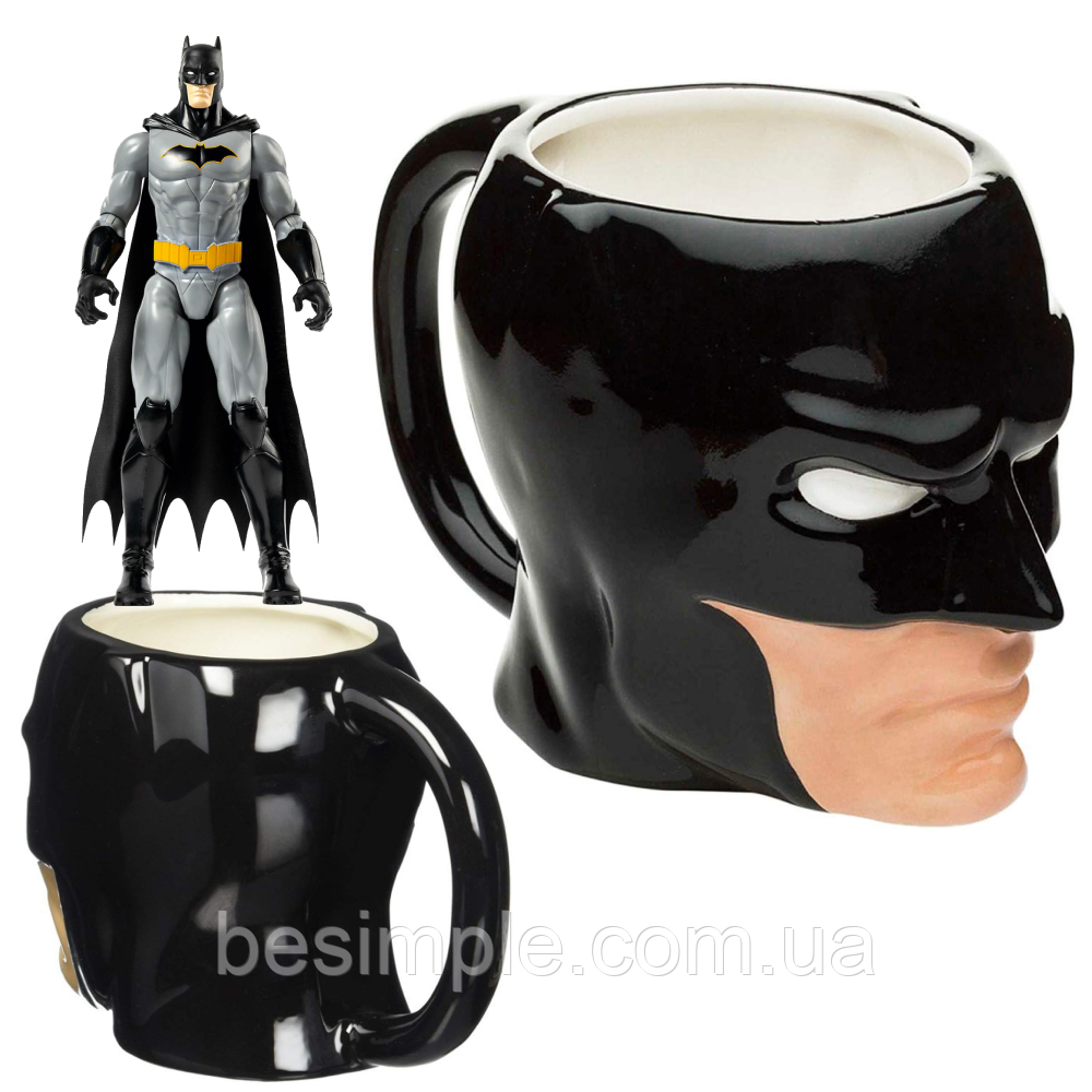 Керамічна чашка на 400 мл, Бетмен, EL-KH021-1 / Дитячий керамічний кухоль / Чашка з принтом супергероя