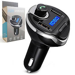 Автомобільний FM модулятор Bluetooth A33, 2USB / Трансмітер з дисплеєм від прикурювача / Модулятор до машини