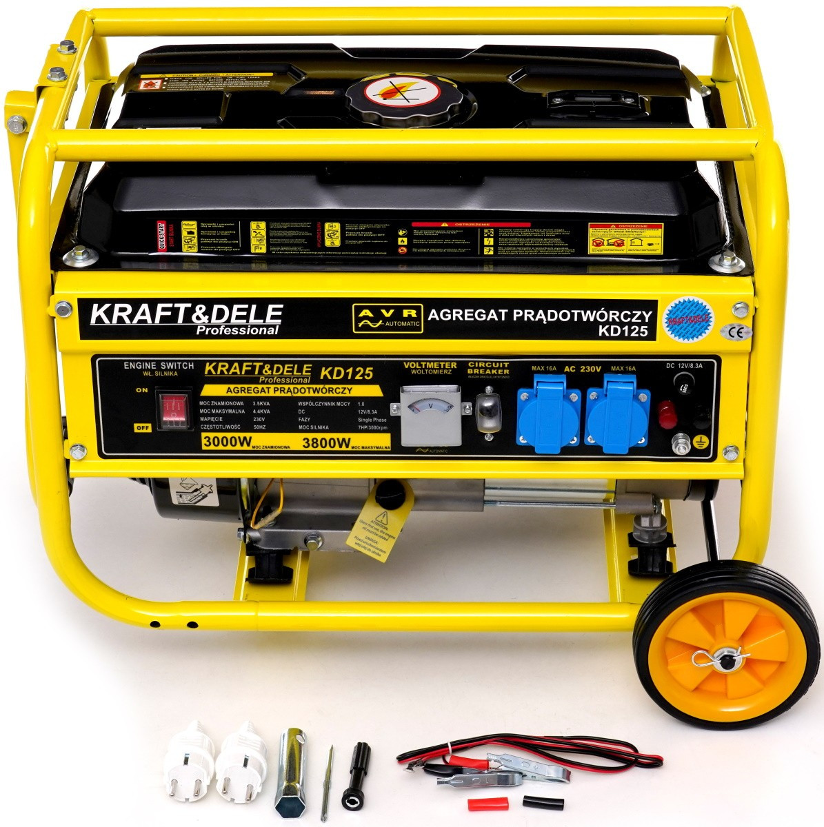 Бензиновий однофазний генератор Kraft&Dele KD125 3,8 kW + AVR