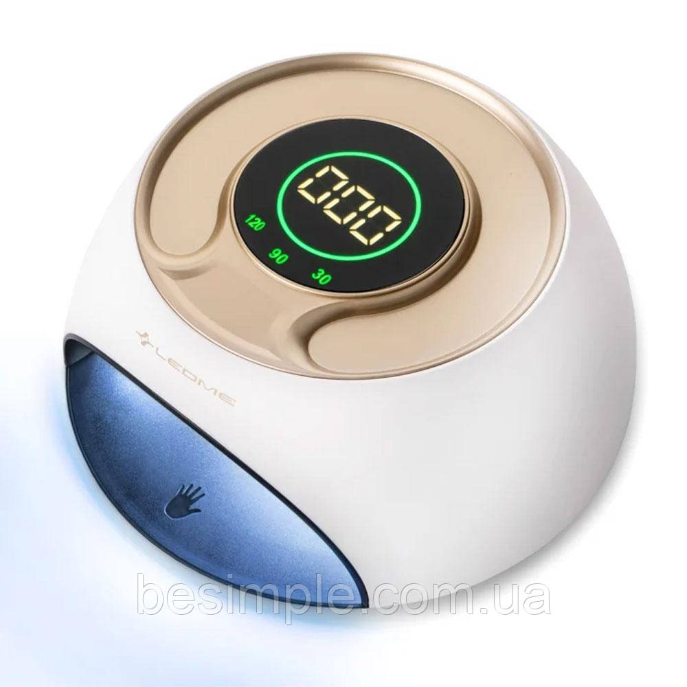 Лампа LED+UV для манікюру 120 Вт LEDME ONE, Біла / Професійна лампа для полімеризації гелю