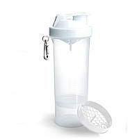 Бутылка шейкер спортивная универсальная для спортзала SmartShake Slim 500ml Pure White GL-55