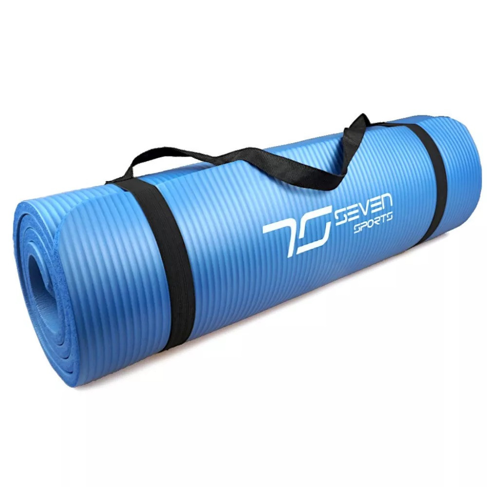 Коврик тренировочный для йоги и фитнеса 7SPORTS NBR Yoga Mat+ MTS-3 (180*60*1.5см.) Голубой KU-22 - фото 2 - id-p1938485751