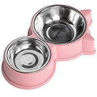 Миска для кошек Taotaopets 132215 Pink с металлической миской KU-22