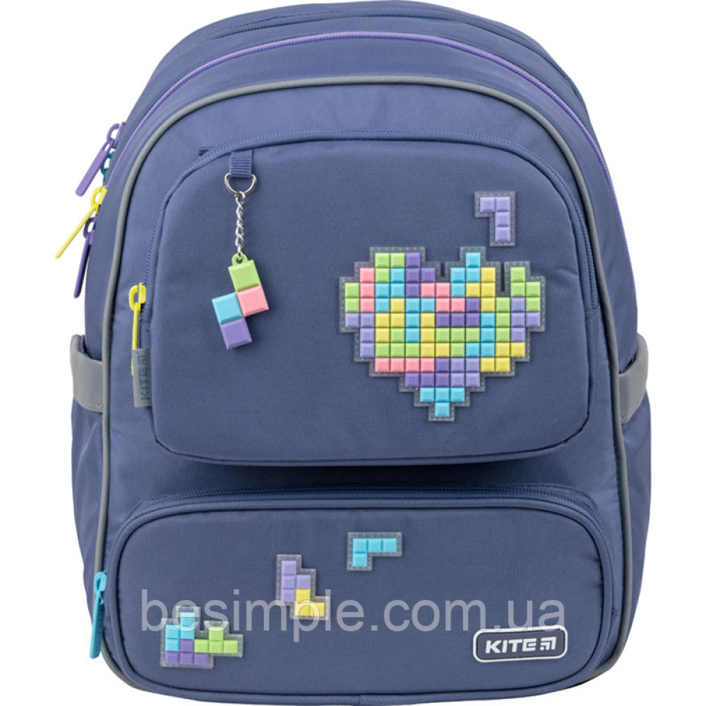 Рюкзак напівкаркасний Kite EducationTetris K22-756S-1, 36x29,5x16 см, 15,5 л, Синій / Шкільний портфель