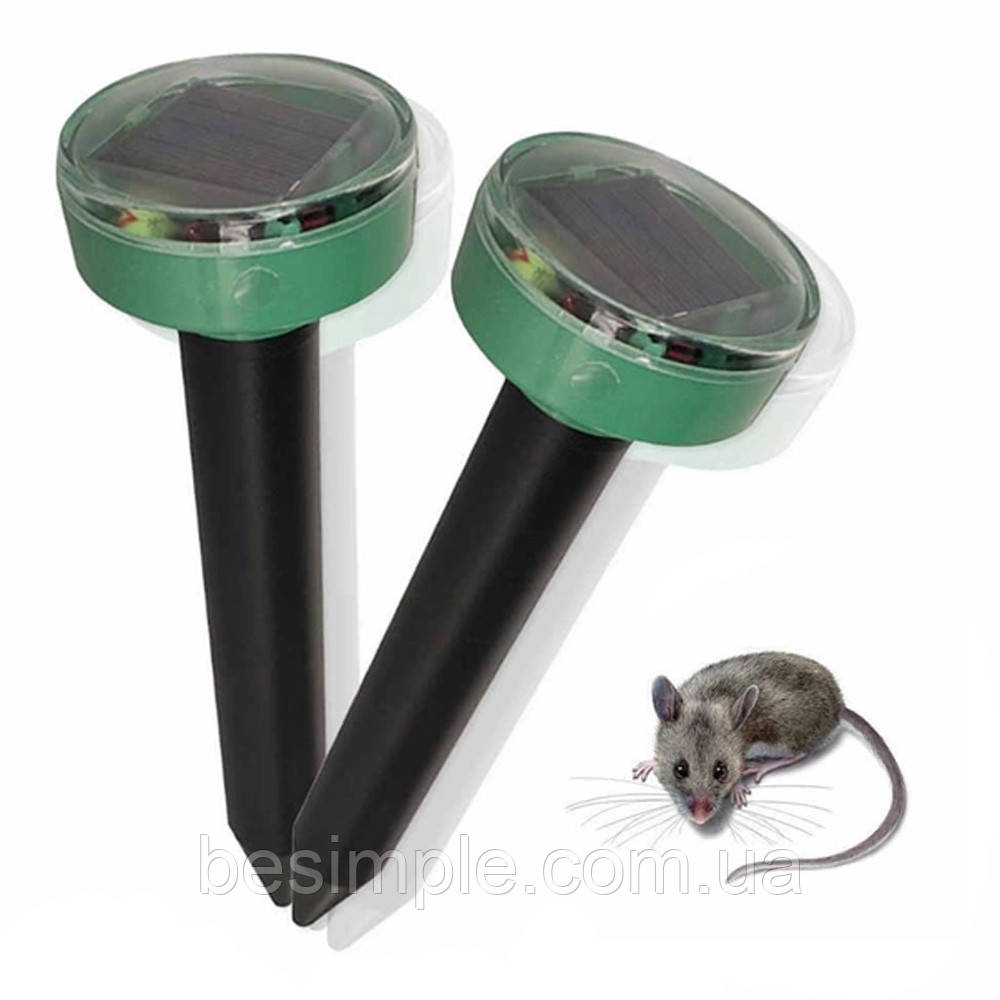 Ультразвуковий Відлякувач кротів, гризунів Набір 2 шт Garden Pro / Відлякувач на сонячній батареї, фото 1