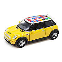 Уценка. Машинка KINSMART Mini Cooper S желтый - Повреждена упаковка