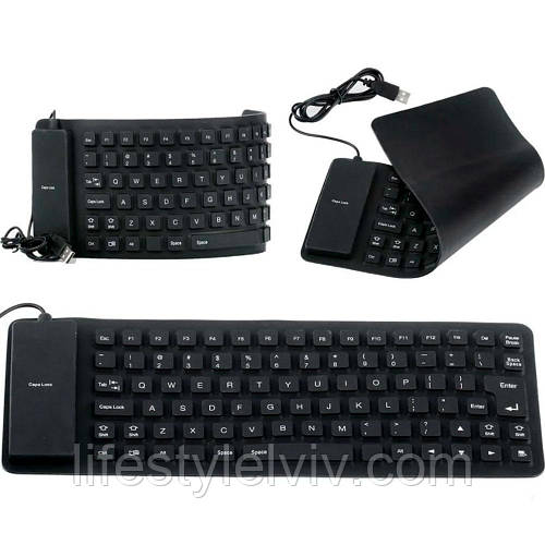Гибкая клавиатура резиновая USB FLEXIBLE KEYBOARD X3 для ноутбука и ПК ...
