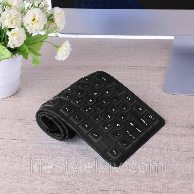 Гибкая клавиатура резиновая USB FLEXIBLE KEYBOARD X3 для ноутбука и ПК - фото 2 - id-p1938573468