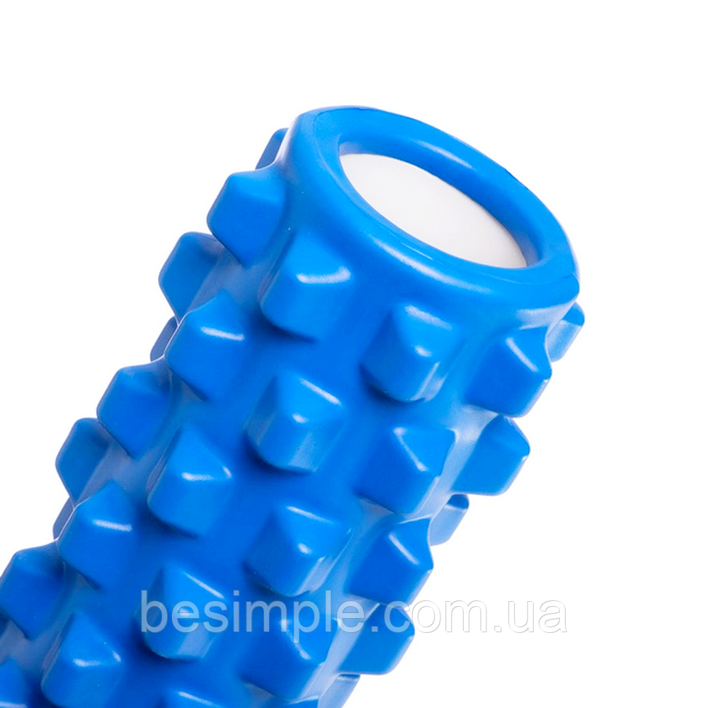 Массажный ролик M-Roll Blue 33 см, GymBeam, Синий / Массажный валик для йоги и пилатеса / Роллер для спины - фото 6 - id-p1938515064