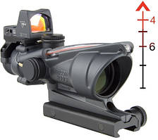 Приціл TRIJICON ACOG 4X32 BAC з коліматором TRIJICON RMR 3.25 МОА GRAY (TA31-D-100568)