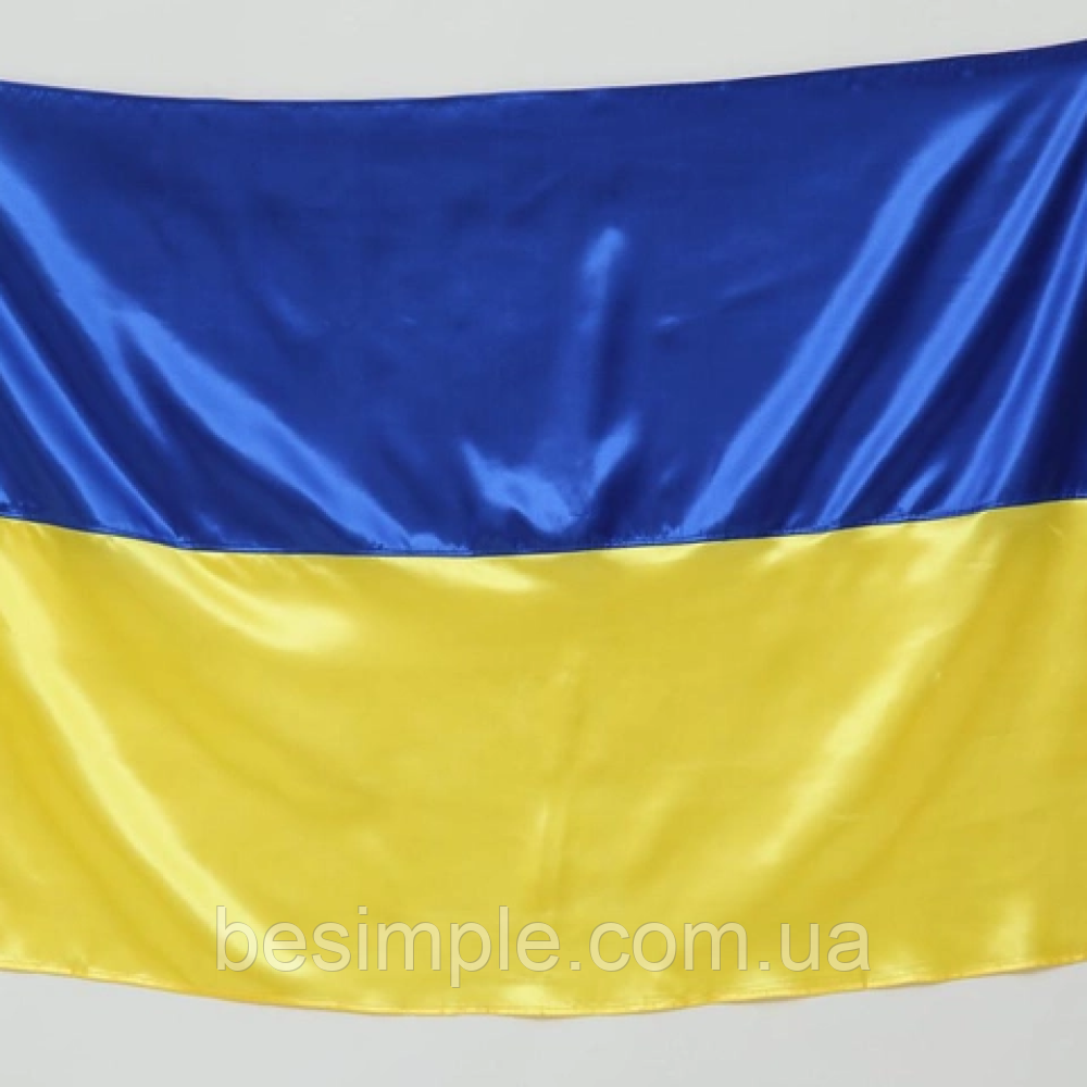 Флаг Украины 135х90 см / Атласный Украинский флаг / Большой флаг Украины - фото 3 - id-p1938533629