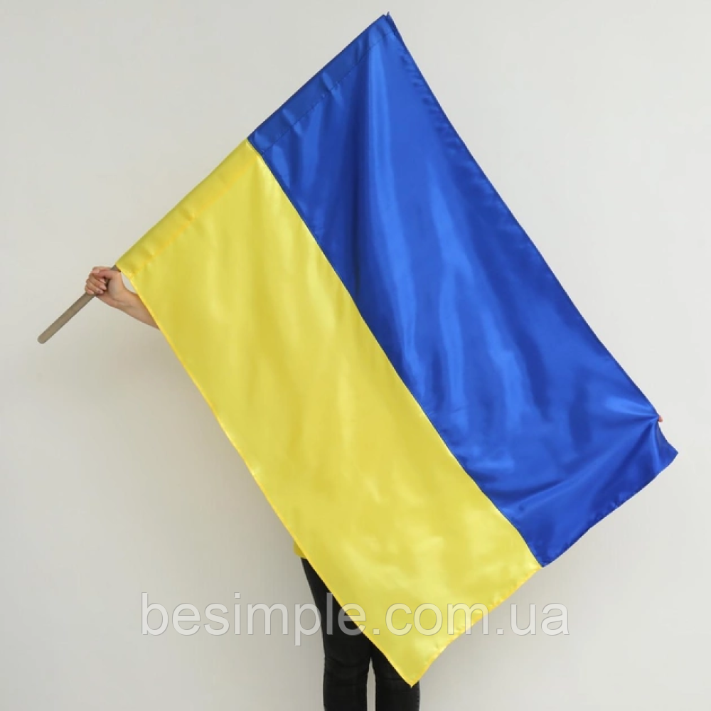 Флаг Украины 135х90 см / Атласный Украинский флаг / Большой флаг Украины - фото 6 - id-p1938533629