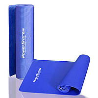 Коврик тренировочный для йоги и фитнеса Power System PS-4014 PVC Fitness-Yoga Mat Blue (173x61x0.6) GL-55