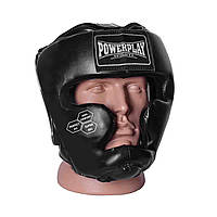Боксерский шлем тренировочный закрытый спортивный для бокса PowerPlay Черный XL DM-11