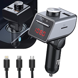 FM трансмітер в машину з Bluetooth, Q18S / Модулятор в авто / Автомобільний адаптер