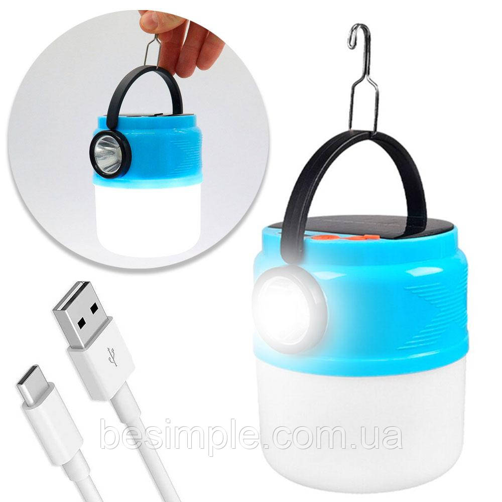 Ліхтар на сонячній панелі, USB, LED24, JN-2210T / Кемпінгова акумуляторна лампа / Туристичний ліхтарик