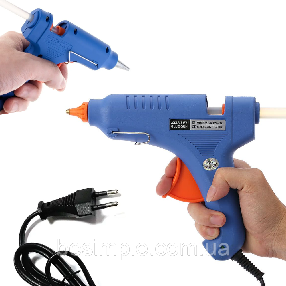 Термопістолет для силіконового клею XL-F60 / Клейовий пістолет / Термопістолет для стрижневого клею, фото 1