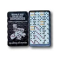 Домино F2, Настольная игра домино в металлической коробке