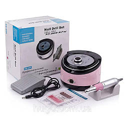 Фрезер для манікюру ZS-606 + 6 фрез, 65 Вт, 35000 об/хв, Рожевий / Професійний фрезер для нігтів