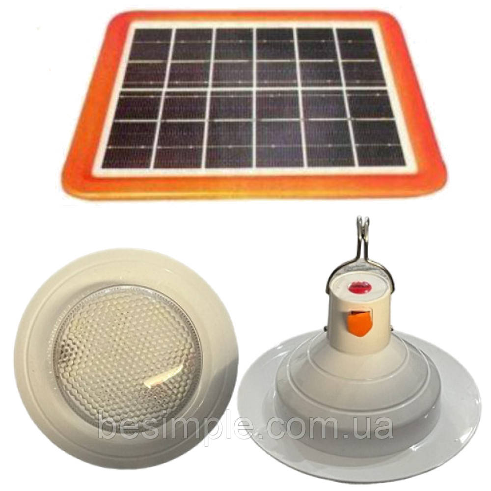 Лампа для кемпінгу 2шт + сонячна батарея Led+Solar Charged UFO Lights / Акумуляторна LED лампа з PowerBank, фото 1