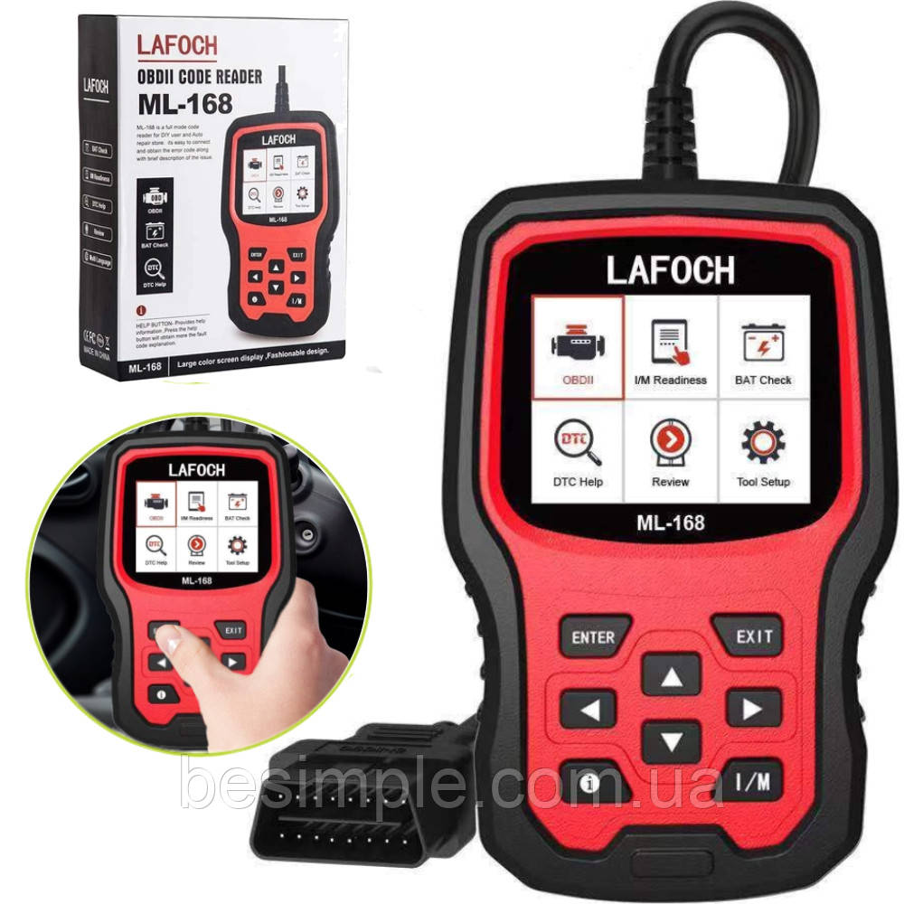 Автосканер OBD ML168 / Діагностичний автомобільний сканер / Сканер для авто