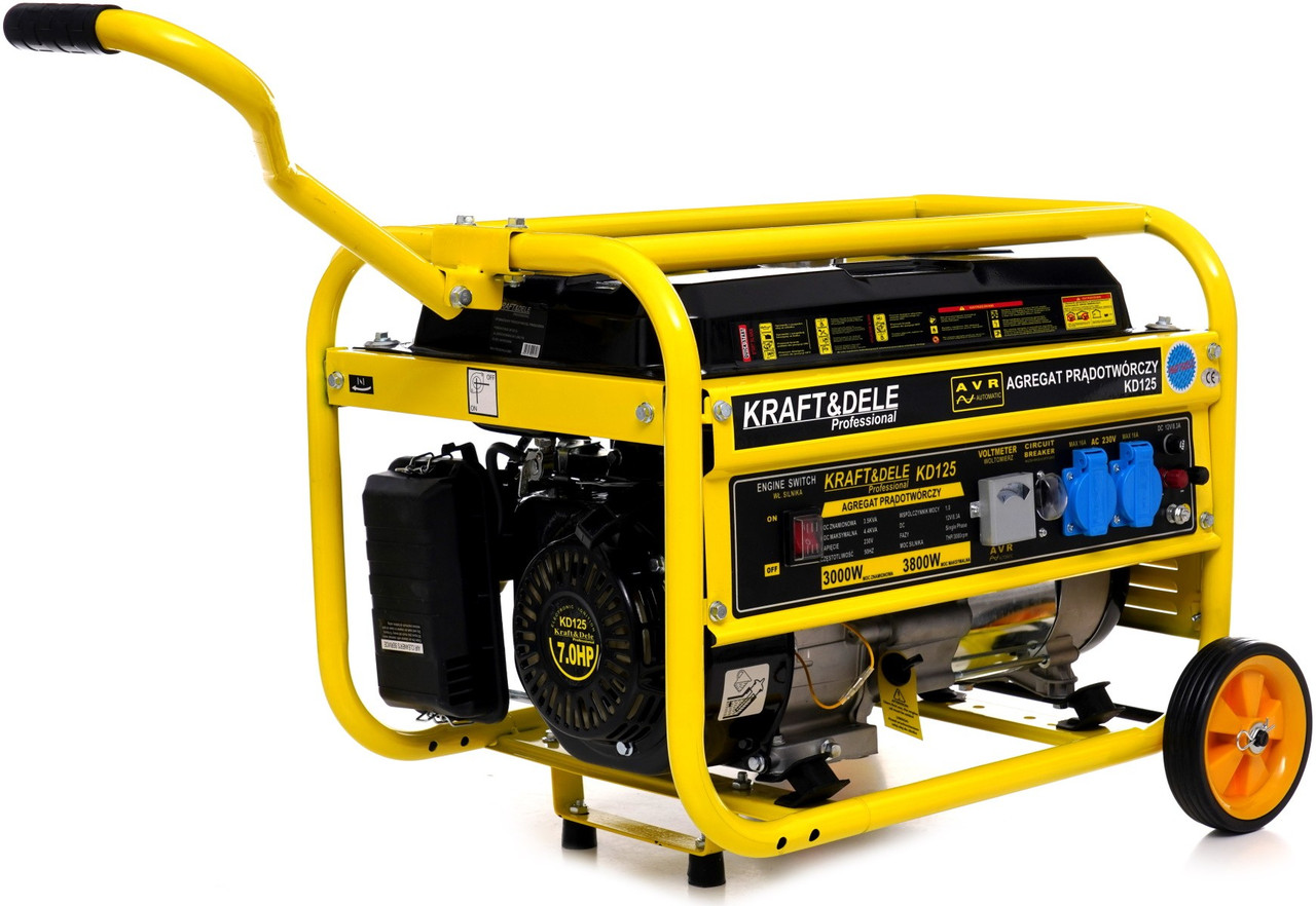 Бензиновий однофазний генератор Kraft&Dele KD125 3,8 kW + AVR