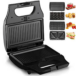 Мультимейкер 4в1, 800Вт, R550 зі знімними формами / Контактний притискний гриль / Мультипекар / Бутербродниця