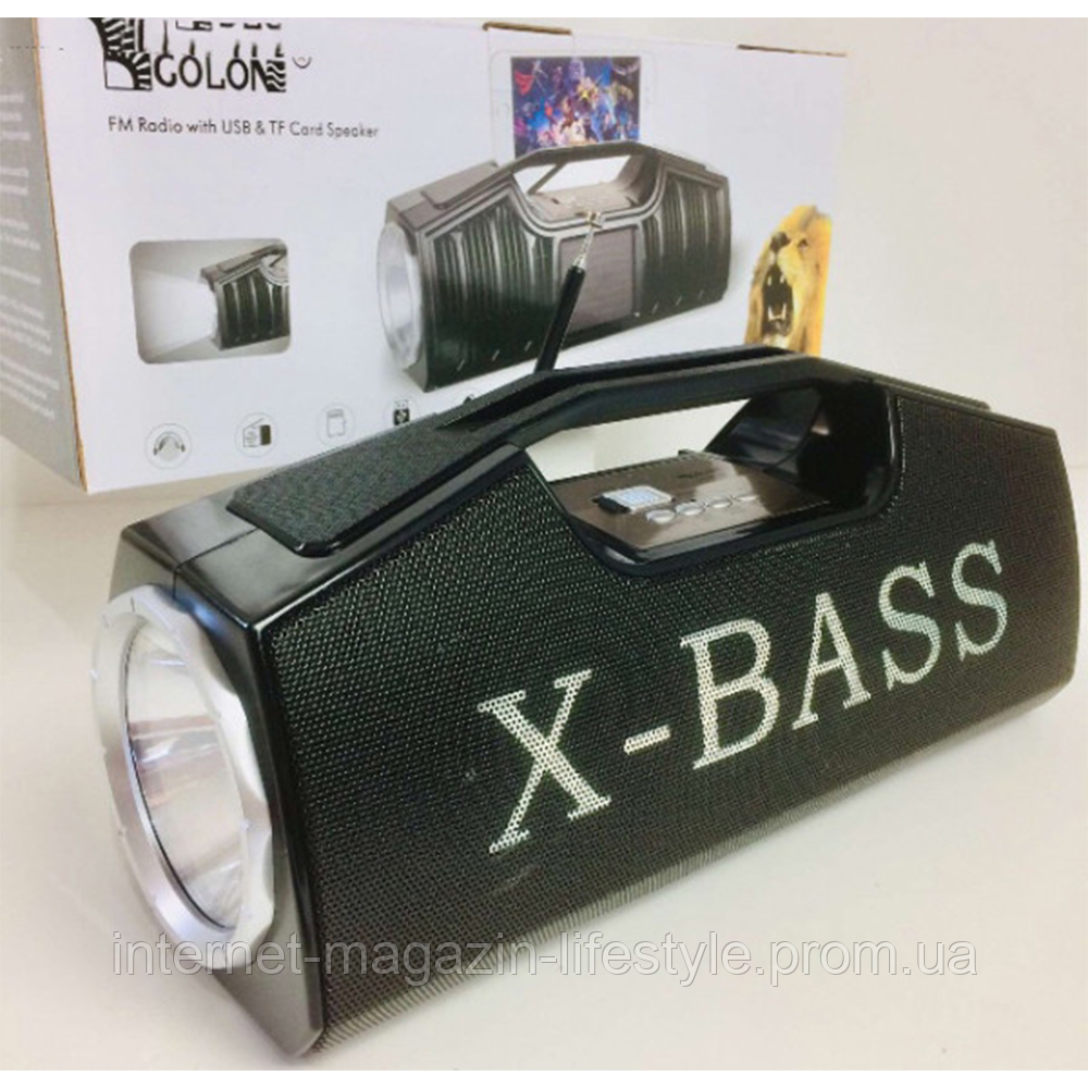 Портативна Bluetooth колонка Golon RX BT160 з LED ліхтарем / Блютуз колонка