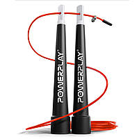 Скакалка тренировочная спортивная скоростная PowerPlay 4202 Ultra Speed Rope Красная (2,9m.) VE-33