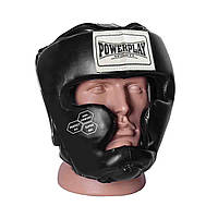 Боксерский шлем тренировочный закрытый спортивный для бокса PowerPlay Черный XS VE-33