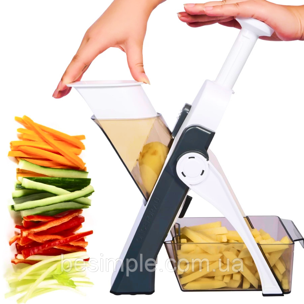 Мультислайсер для овочів Brava Spring Slicer / Овочерізка ручна / Кухонний слайсер для овочів