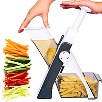 Мультислайсер тёрка для овощей Brava Spring Slicer / Овощерезка ручная / Кухонный слайсер для овощей
