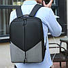 Рюкзак міський 3в1, 41х30х10см, з сумкою та гаманцем, 9320 / Рюкзак із зарядкою для телефону, фото 4