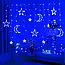 Гірлянда 2.5 м "Штора Зірка та місяць" з пультом 138 LED Блакитний / Світлодіодна новорічна гірлянда, фото 4