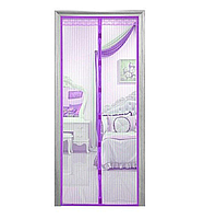 Москитная сетка на дверь на магнитах 100х210 см Magic Mesh, Фиолетовая / Антимоскитная сетка